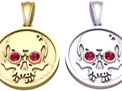 Antique Victorian Skull  Pendent 3D print model