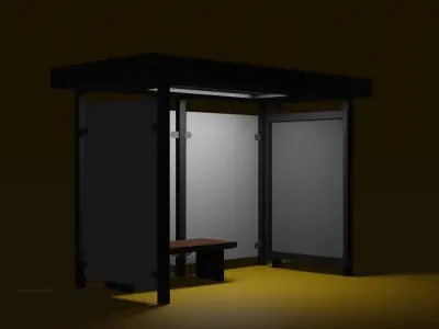  Bus Stop  Low-poly 3D model
