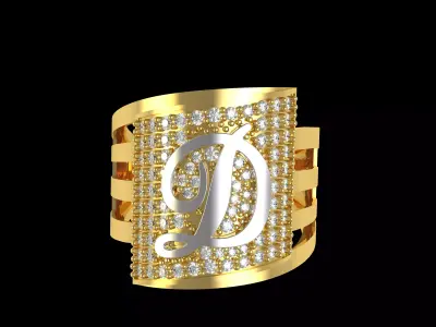 Latter Design Ring 3D print model