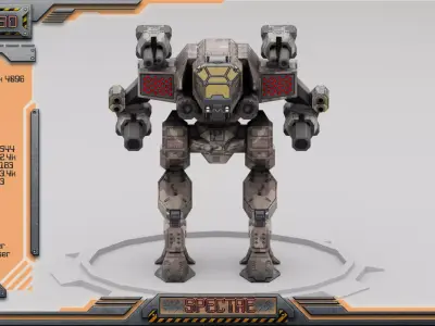 Spectre BattleMech Low-poly 3D model