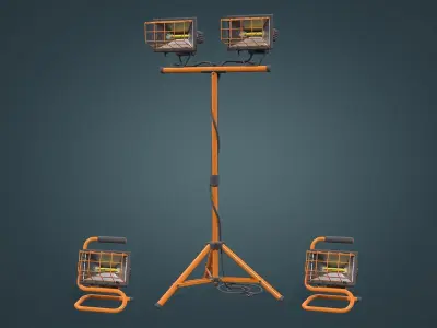 Spotlight Halogen Lamp Low-poly 3D model