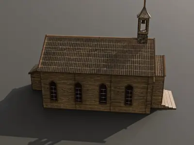 western church Low-poly 3D model