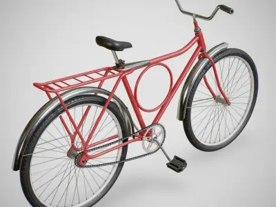 Biycle - Monark Red Low-poly 3D model