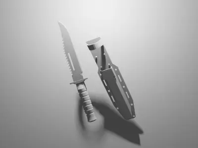 Combat knife Low-poly 3D model Low-poly 3D model get