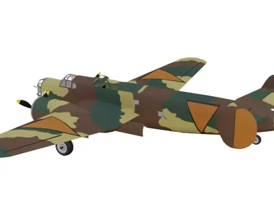 Fokker TV Bomber Low-poly 3D model