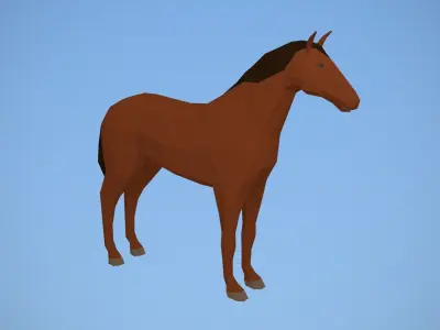 Lowpoly horse polygonal Low-poly 3D model