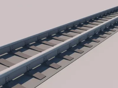 3D Rail Track Model Free low-poly 3D model