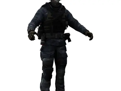 soldier  james Low-poly 3D model