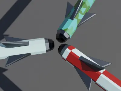 Bunch O Missiles Low-poly 3D model