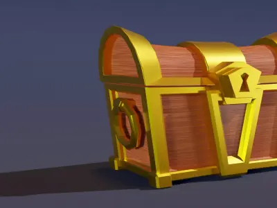 Low poly Treasure Chests  Low-poly 3D model