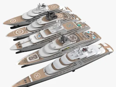  World Largest Top 5 Superyachts Collection 