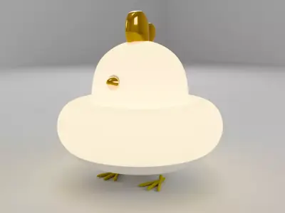 Simplified Chicken Free low-poly 3D model