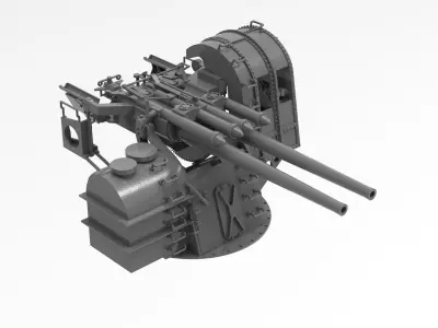 type 89 40 calibre Anti-aircraft Guns 3D print model