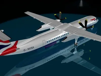 British Airways  dash 8-400 3D model
