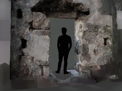 Abandoned House Ruined Part Scan - Chapel Entrance 01 3D model