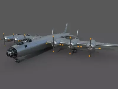 strategic bomber realistic 3d model Low-poly 3D model
