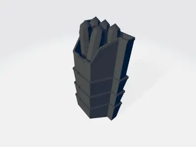 Bullet Bin Low-poly 3D model