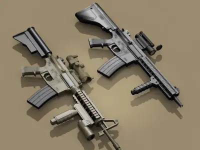 M4 rifle 3D model 2