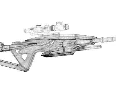 Modern futuristic sniper rifle 3D model