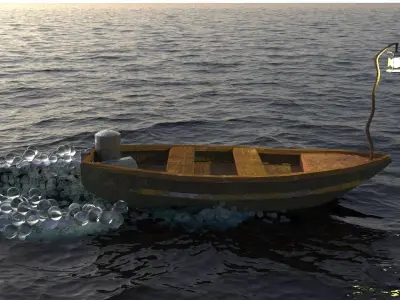 Rusty Row Boat Free 3D model