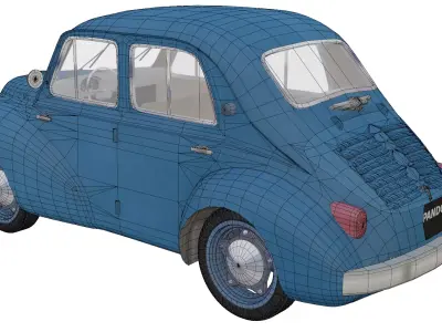 Car Renault 4CV Low-poly 3D model