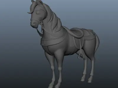 Horse 3D Model Lowpoly Low-poly 3D model