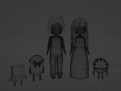 Adventure Time Characters Part 1 Low-poly 3D model