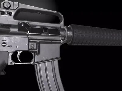 M16A2 Rifle Low-poly 3D model purchase