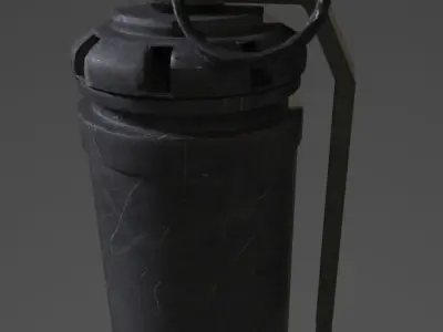 flashbang grenade canister Low-poly 3D model