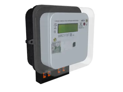 Phase AC Static Electricity Meter 3D Model Industrial Equipment Free low-poly 3D model