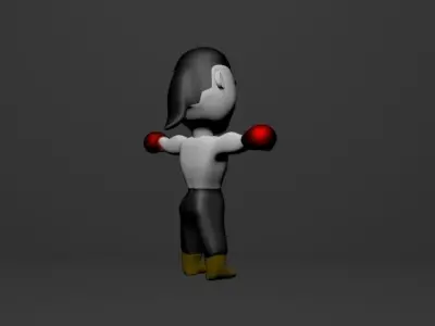 Man cartoon character Free low-poly 3D model