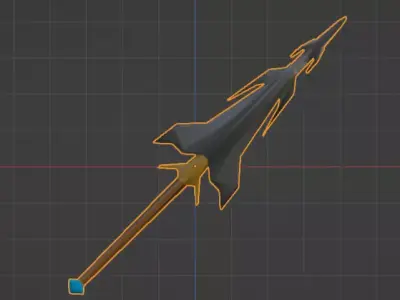 Heavy Long sword Low-poly 3D model