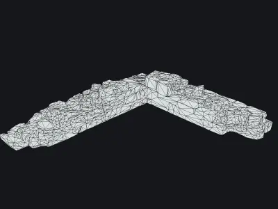 Game Ready Scanned Castle Ruins - Part of a Wall Low-poly 3D model
