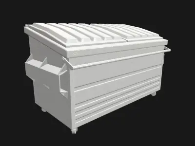 Low-poly PBR Dumpster trash can Low-poly 3D model
