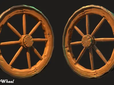 Stylized Wooden Props Low-poly 3D model