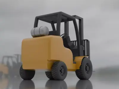 Forklift Low Poly  Low-poly 3D model