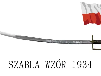 Polish Saber 1934 Low-poly 3D model