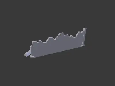 low poly broken wall Low-poly 3D model purchase