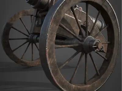 18th century cannon  Low-poly 3D model