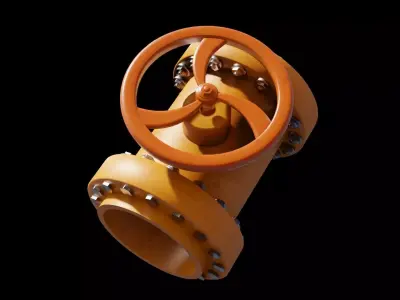 Industrial valve 3D model Low-poly 3D model purchase