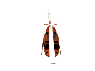 Lowpoly Bell UH-1N Twin Huey Low-poly 3D model