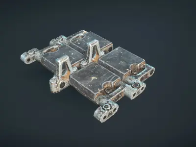 T158 Track for M1 Abrams Tank Low-poly 3D model