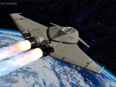 Futuristic Stealth Fighter Aircraft 3D model