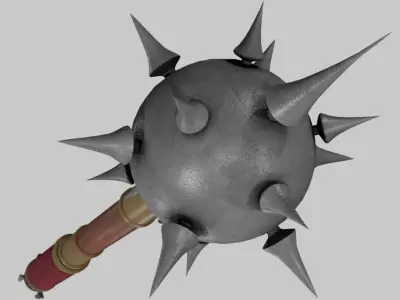 Medieval Mace Low Poly Game Ready Texture and UV Low-poly 3D model