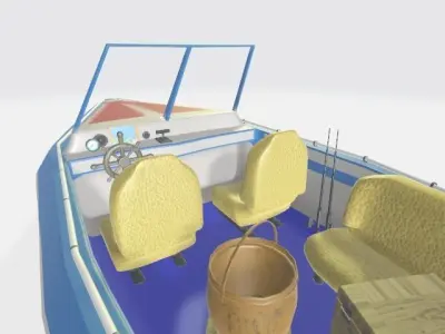 white boat 3D model
