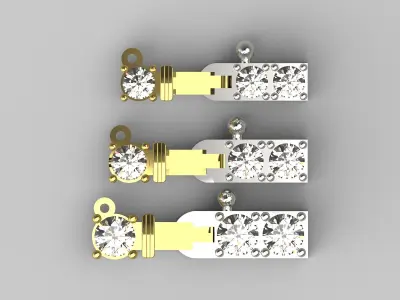 Tennis Chain Bracelet clasp with Brilliant Diamonds gl0004 3D print model