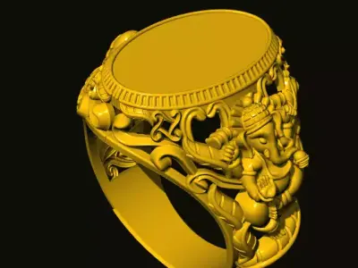 ganesh ring 3D print model 3