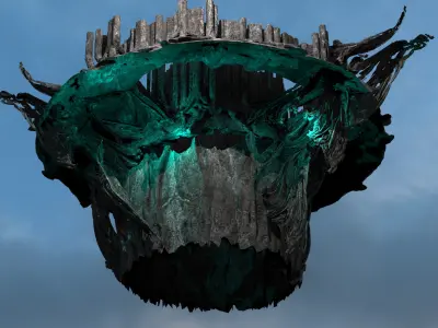 Dark root tree 7 Low-poly 3D model