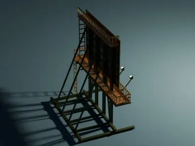 Rooftop Billboard Low-poly 3D model purchase