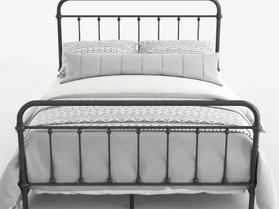 Giselle Antique Graceful Dark Bronze Victorian Iron Bed 3D model
